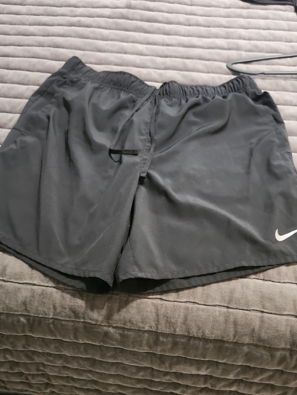 Nike Black Men's Running Shorts with White Swoosh